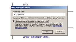 Screenshot - repository creation